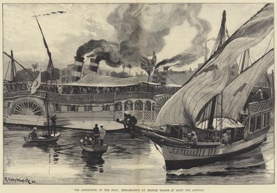 La spedizione sul Nilo, Imbarco delle truppe britanniche a Siout per Assouan da Richard Caton Woodville junior